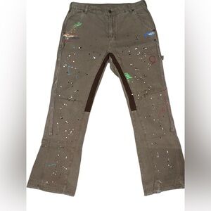 Paint Splatter Carpenter Flared Pants